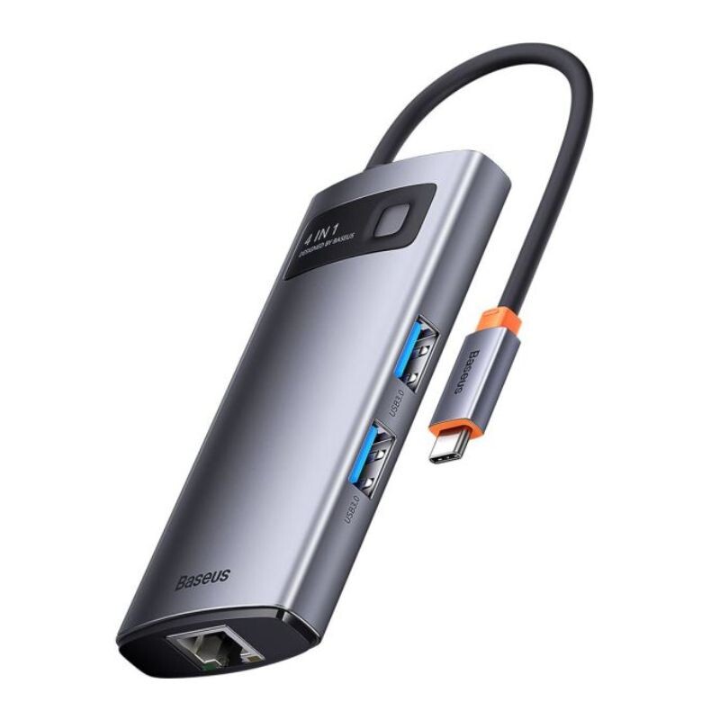 Adaptador Baseus 4 en 1 USB-C / USB-A X3 + RJ45 WKWG070113 Adaptador Baseus 4 en 1 USB-C / USB-A X3 + RJ45 WKWG070113