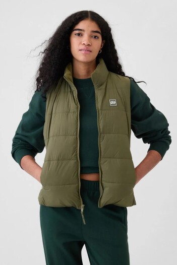 Chaleco Logo Gap Mujer Olive Night