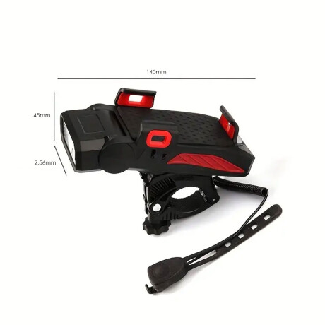 Luz Potente Bicicleta Porta Celular Powerbank Bocina Negro