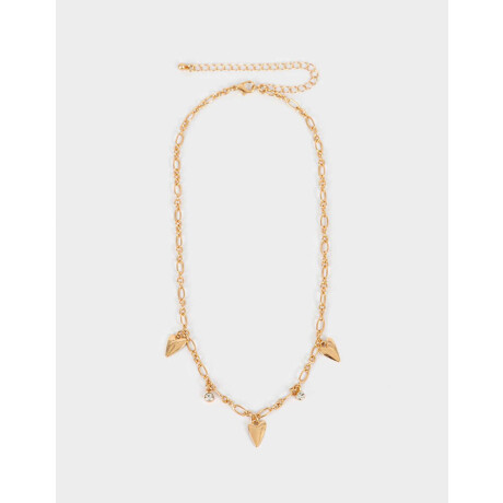 Collar Multicadena Con Dijes Dorado