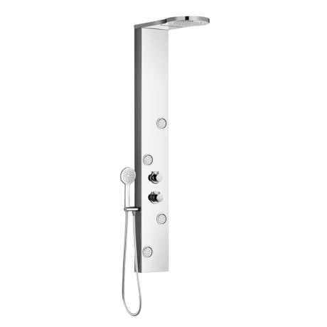 Panel De Ducha De Acero Brillante Con Hidromasaje Aqualia,Requiere Min 3.0Kg/Cm2 Presion Agua 000