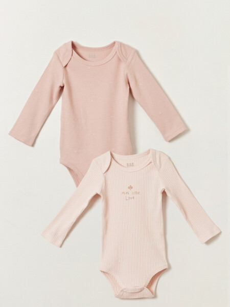 Pack x2 body botones laterales Trebol Rosa