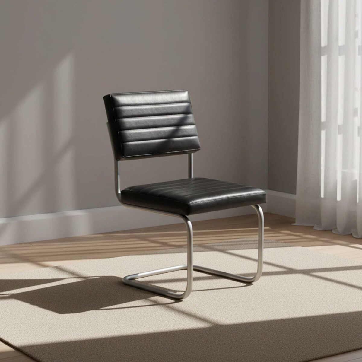 SILLA DE COMEDOR - CUERO NEGRO FRANCA 