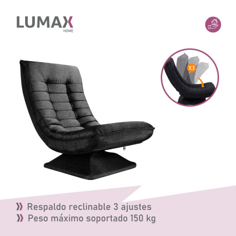 Sillón Reclinable 1 Cuerpo Giratorio 360º Nobby Negro