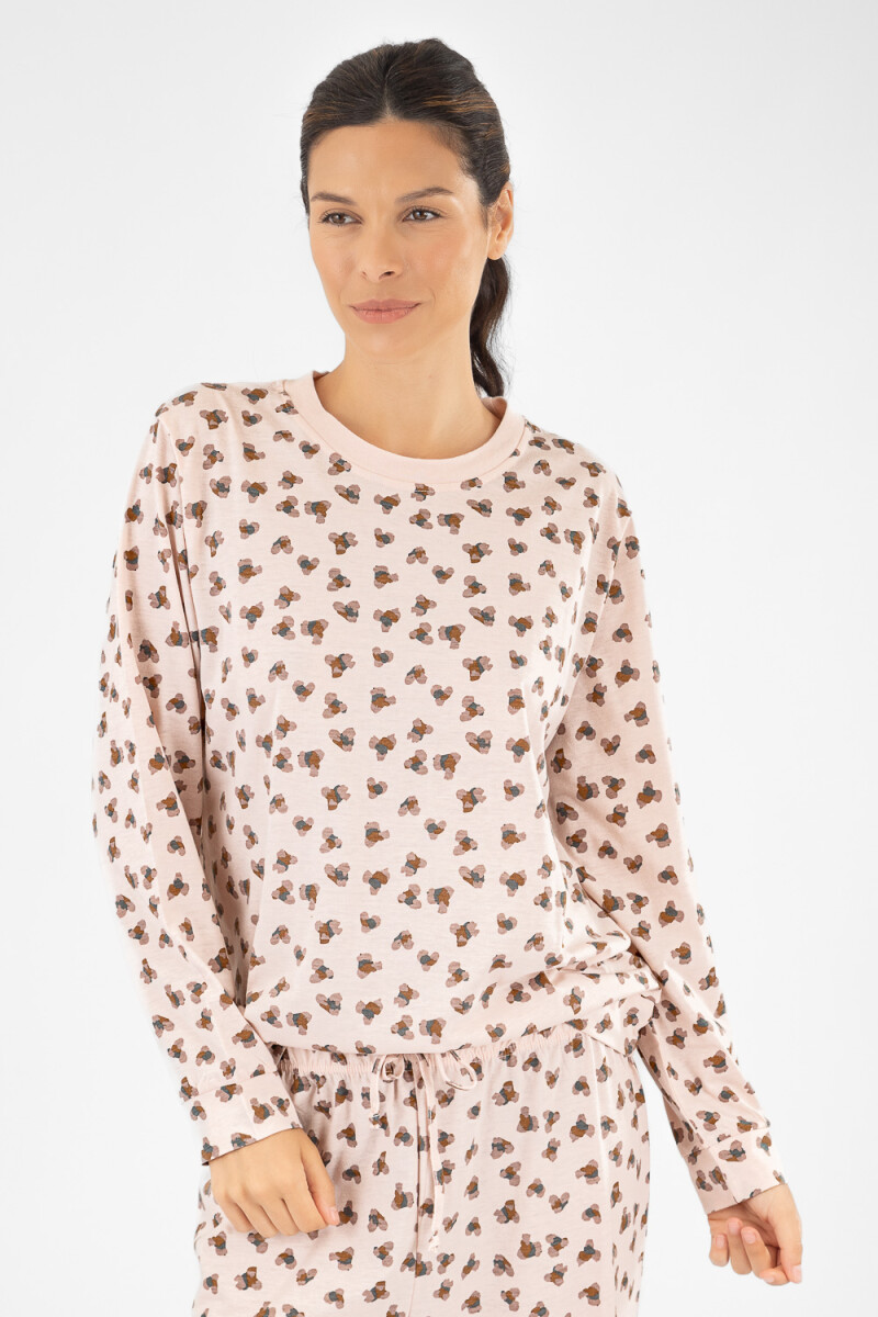Pijama flor leopard Lila