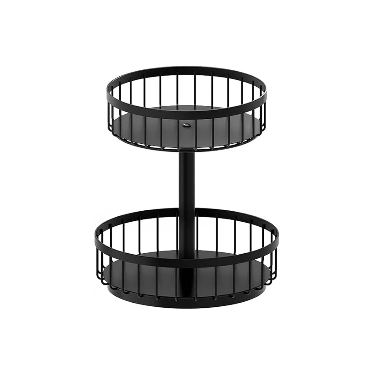 Frutero de metal negro de 2 niveles - Negro 