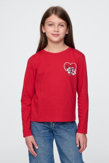 Remera Gráfico Manga Larga Niña Modern Red