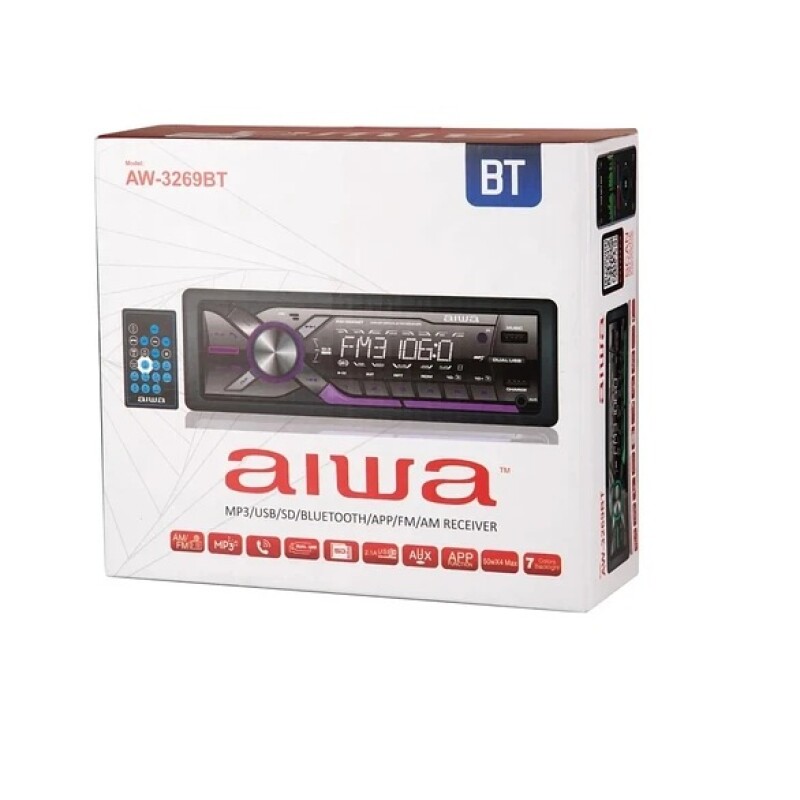 Radio para auto Aiwa 50x4w bluetooth - AW-3269BT Radio para auto Aiwa 50x4w bluetooth - AW-3269BT