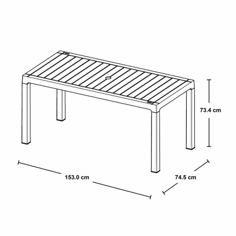 Set de Patio Jardín Rimax Mesa Familiar + 6 Sillas c/ Brazo Marrón