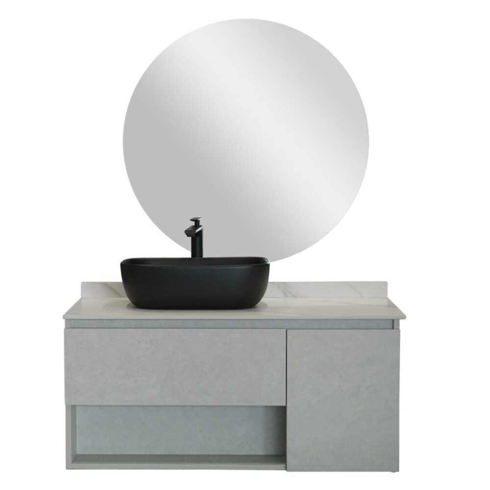 CONJUNTO DE BAÑO HABITARE MODELO SY1045-100 / MUEBLE + BACHA + ESPEJO Conjunto De Baño Habitare Modelo Sy1045-100 / Mueble + Bacha + Espejo