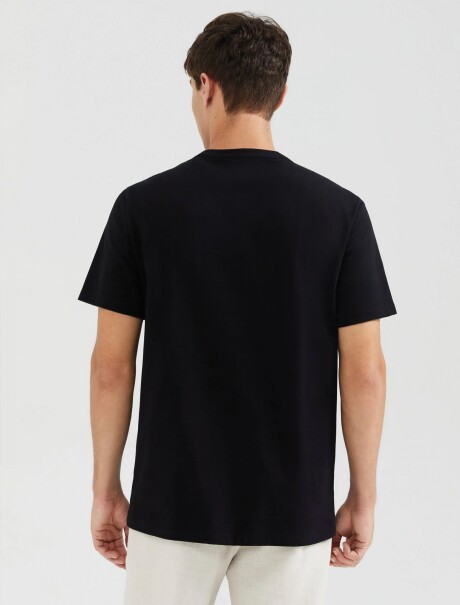 CAMISETA UNISSEX ESCOTE V SUPER COTTON NEGRO