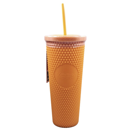 Vaso Tumbler C/Bombilla 700ml Keep Naranja