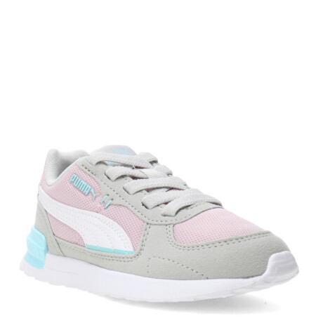 Championes Infantiles Puma Graviton AC Rosado - Gris - Celeste