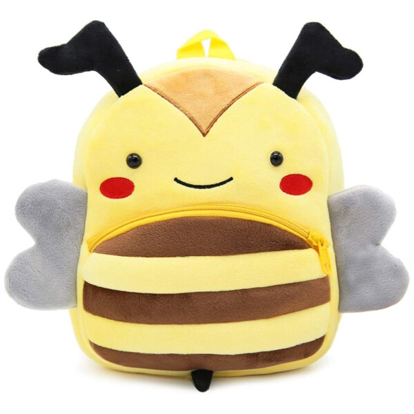 Mochila Infantil Animales De Peluche Niños Escuela 3d Variante Color Amarillo Abeja