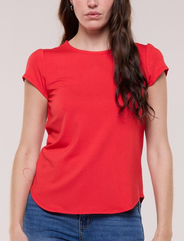 Remera Modal Manga Corta ROJO