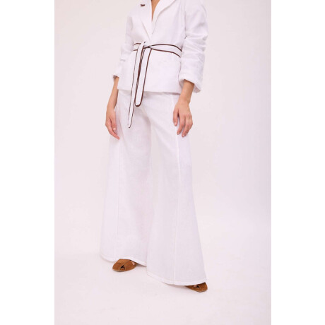 Pantalon Wide Xl Linen Ss26 Blanco