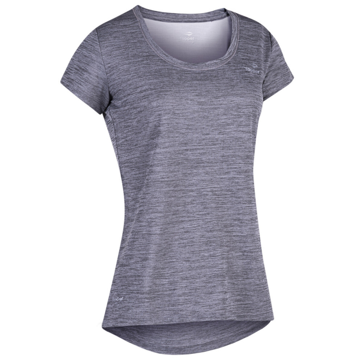 T-SHIRT BASIC GIRLS TRNG rosa pot melang - GRIS MELANGE MEDIO 