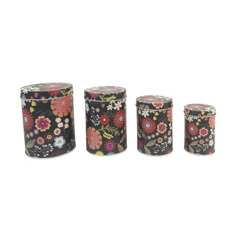 Set x4 latas Arabescos fondo negro Sc