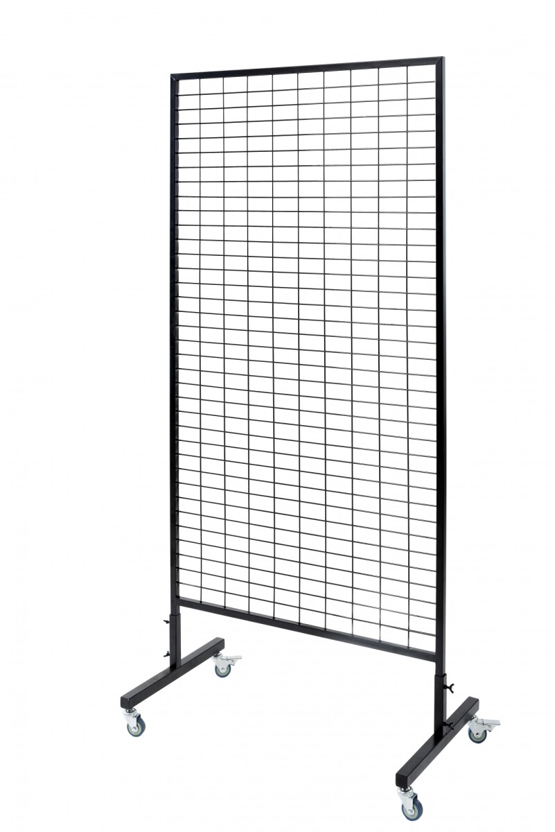 Exhibidor Metal Reja Ruedas Negro 