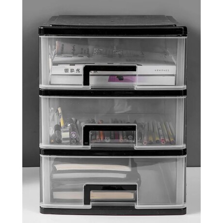 Cajonero organizador con 3 cajones 25x34x32cm Negro