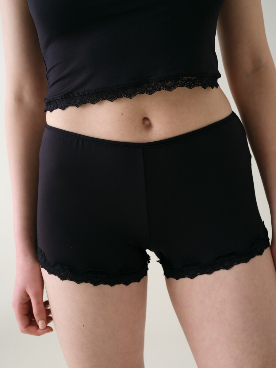 Micro Short Microfibra Peach - Negro 