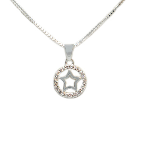 Cadena y Colgante en Plata 925 con Zirconias Cadena y Colgante en Plata 925 con Zirconias