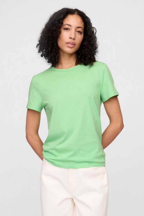 Remera Bàsica Manga Corta Cuello Redondo Mujer Julep Green
