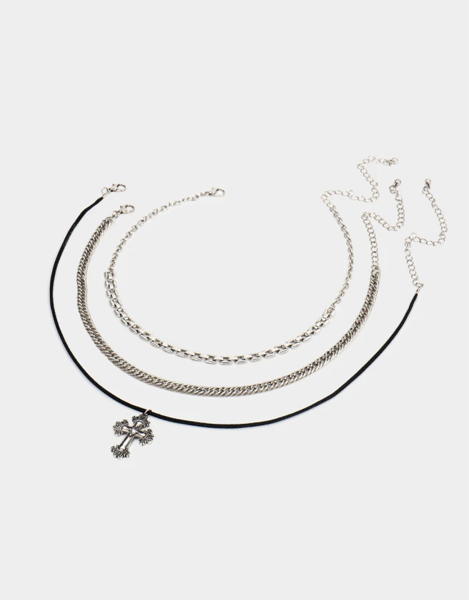 Chokers Con cruz Choker Con Cruz - Plateado