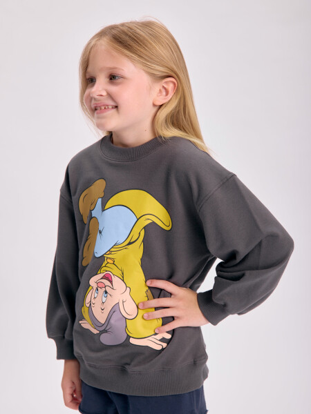 Buzo deportivo estampa Blancanieves Gris