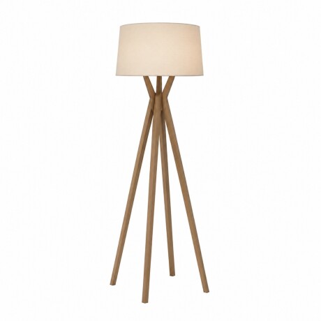 Luminaria de pie pantalla natural y madera E27 147cm Luminaria de pie pantalla natural y madera E27 147cm