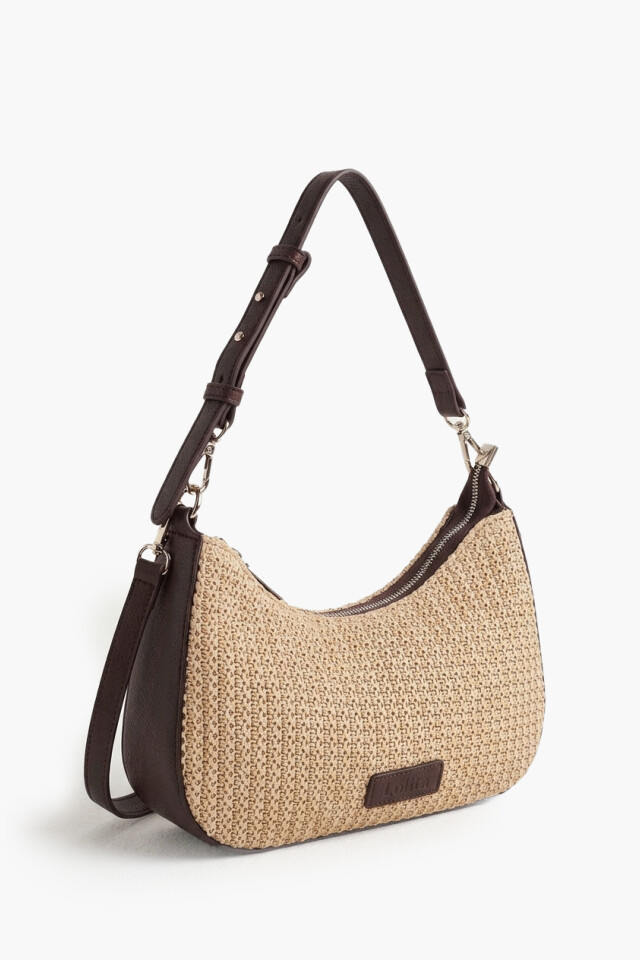 Cartera rafia beige