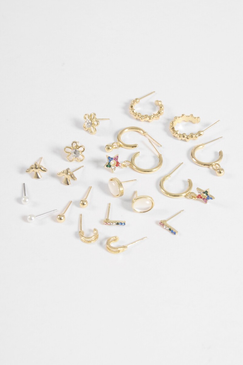 Set de 10 pins variados dorado