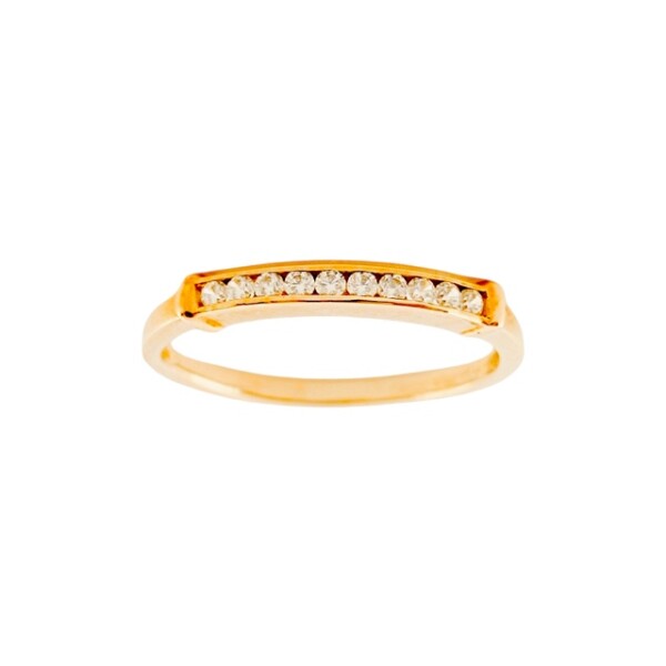 Anillo Medio Sin Fin-Oro bajo-Piedra Zirconia-AN8002 conpiedra