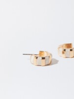 Aros De Esmalte beige
