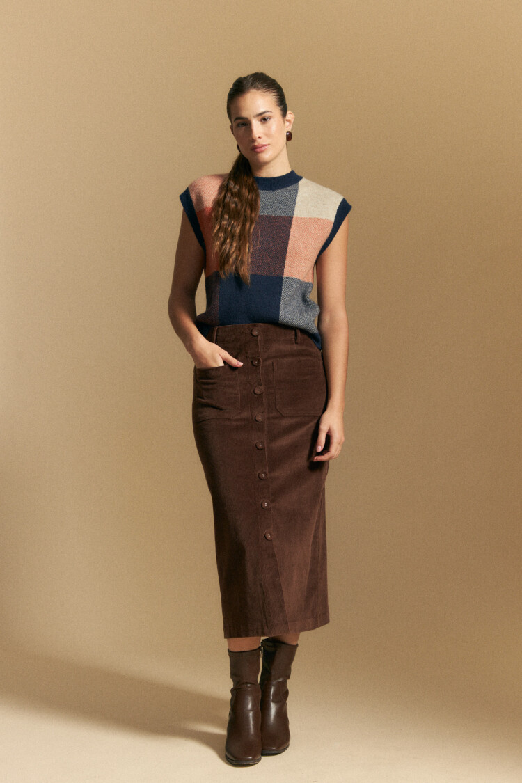 FALDA ALIX Marrón Corteza