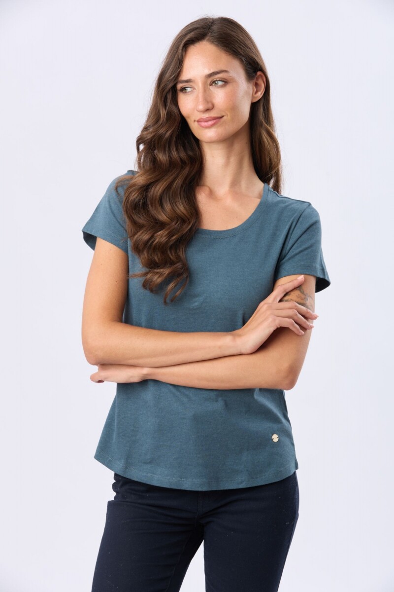 REMERA BÁSICA DE ALGODÓN - Petroleo 