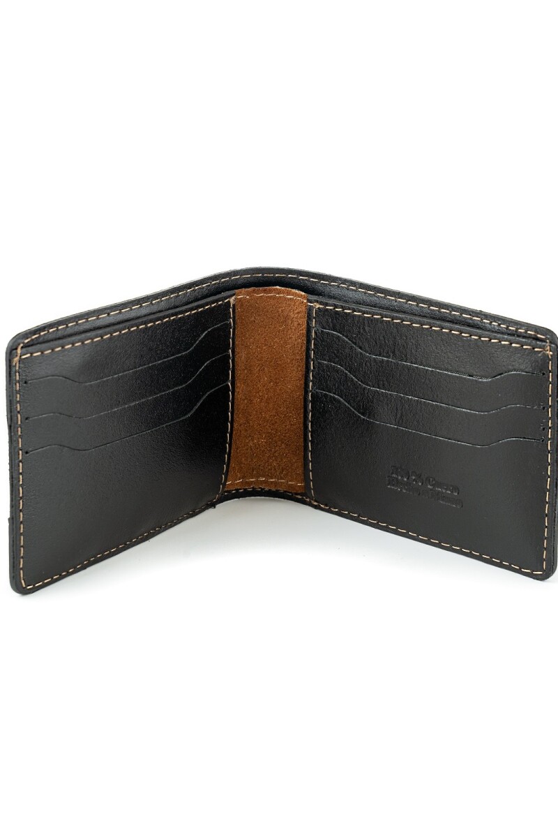 Billetera con cierre interior para billetes Negro c/oxido