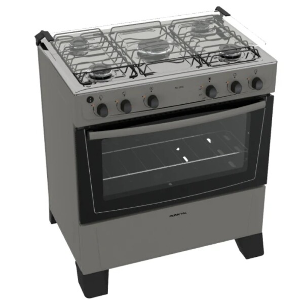 COCINA S/GAS - 5 HORNALLAS - GAS – ENCENDIDO - LUZ - MEGA LLAMA silver