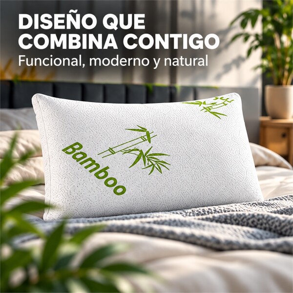 Almohada Viscoelástica con Funda de Bambú y Bolso de Transporte Blanco 1
