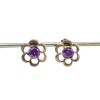Caravana Flor Violeta - plata 925 - Zirconias- CA8432 conpiedra