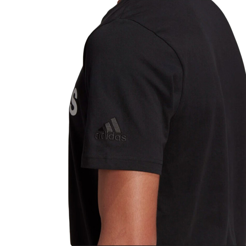 Remera de Hombre Adidas Essentials Logo Negro - Blanco