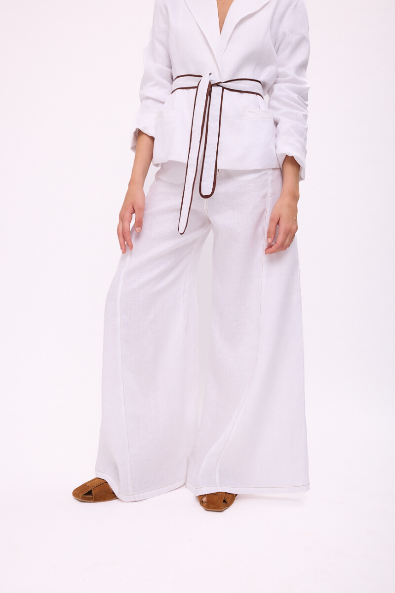 PANTALON WIDE XL LINEN SS26 Blanco