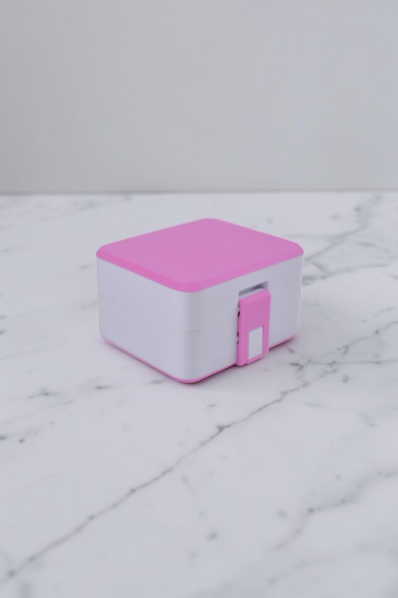 Caja Eco Prestige - 8 x 7 x 4,7 cm - ROSA/BLANCO 