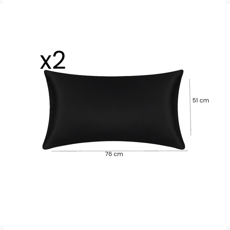 Funda Almohada De SatÃ­n SatÃ©n Tipo Seda Suave Negro
