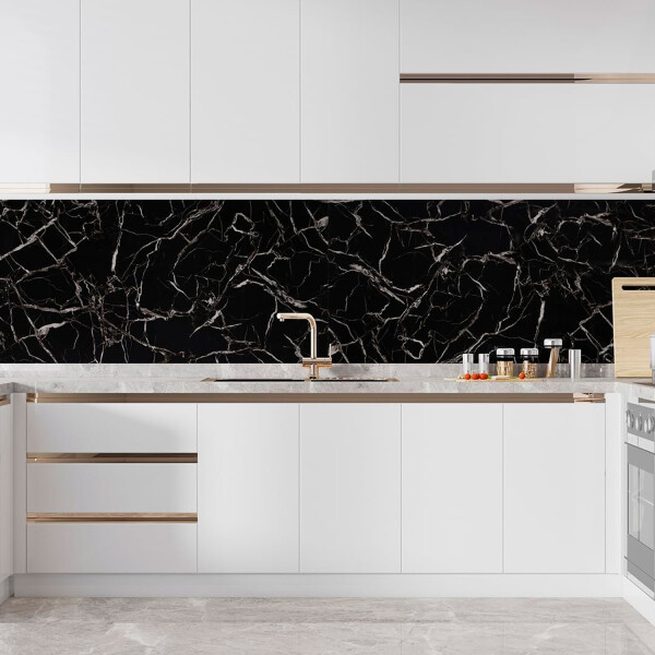 Revestimiento De Pared Flexible PLACA PVC MARMOL 244X120 DISEÑO NEGRO