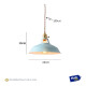 Lampara Colgante De Techo Metal Nordica Blanco Negro Luz Azul