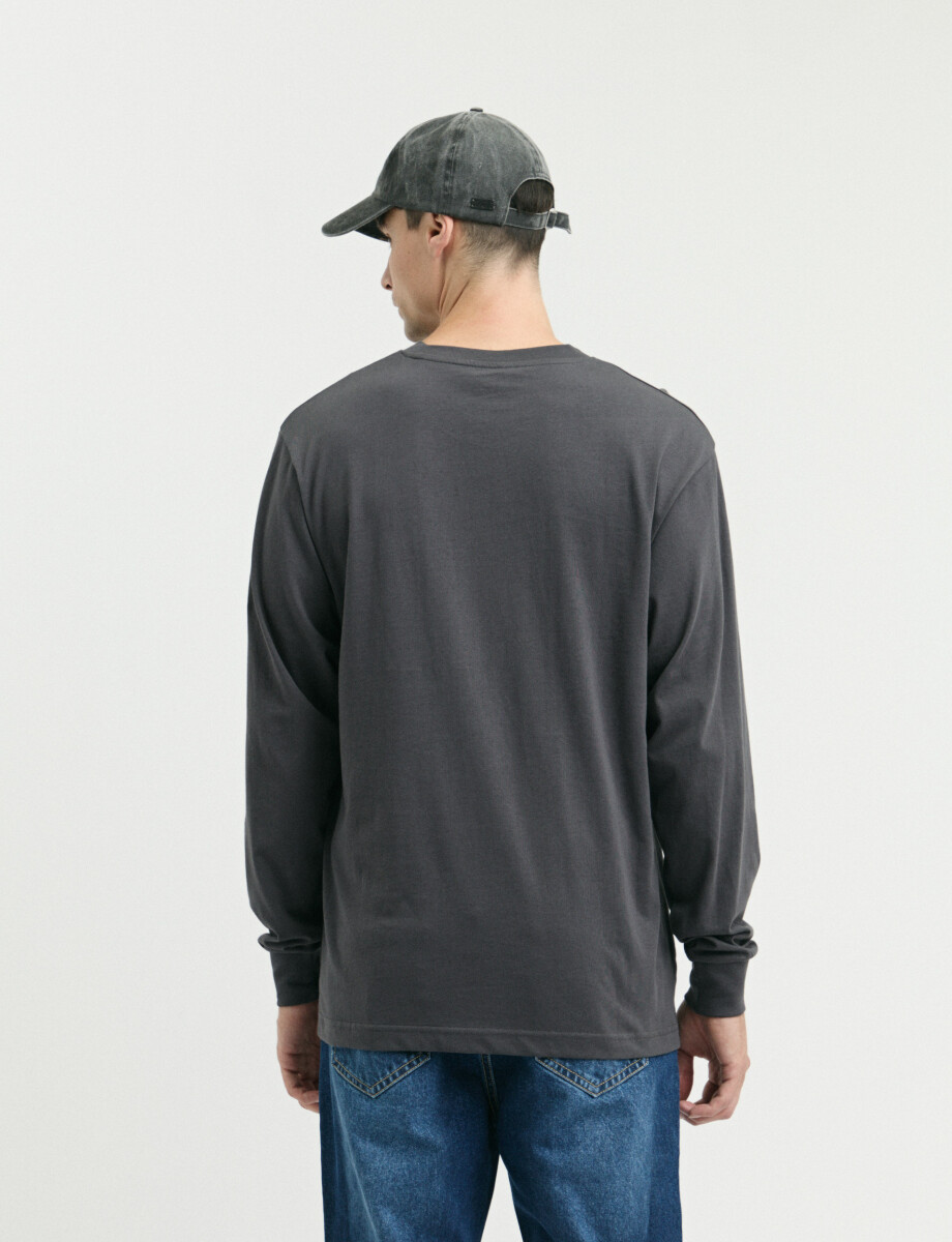 520682 T-SHIRT HARRINGTON LABEL Gris Oscuro