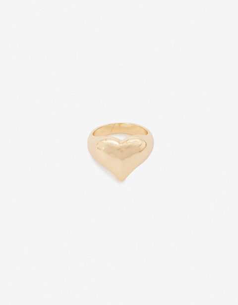 Anillos Medianos y Grandes Metal Anillo De Metal Corazón - Dorado