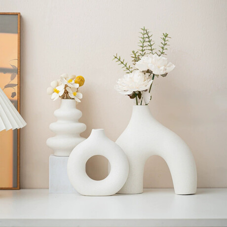 Set De Floreros Minimalistas Blancos x3 Set De Floreros Minimalistas Blancos x3