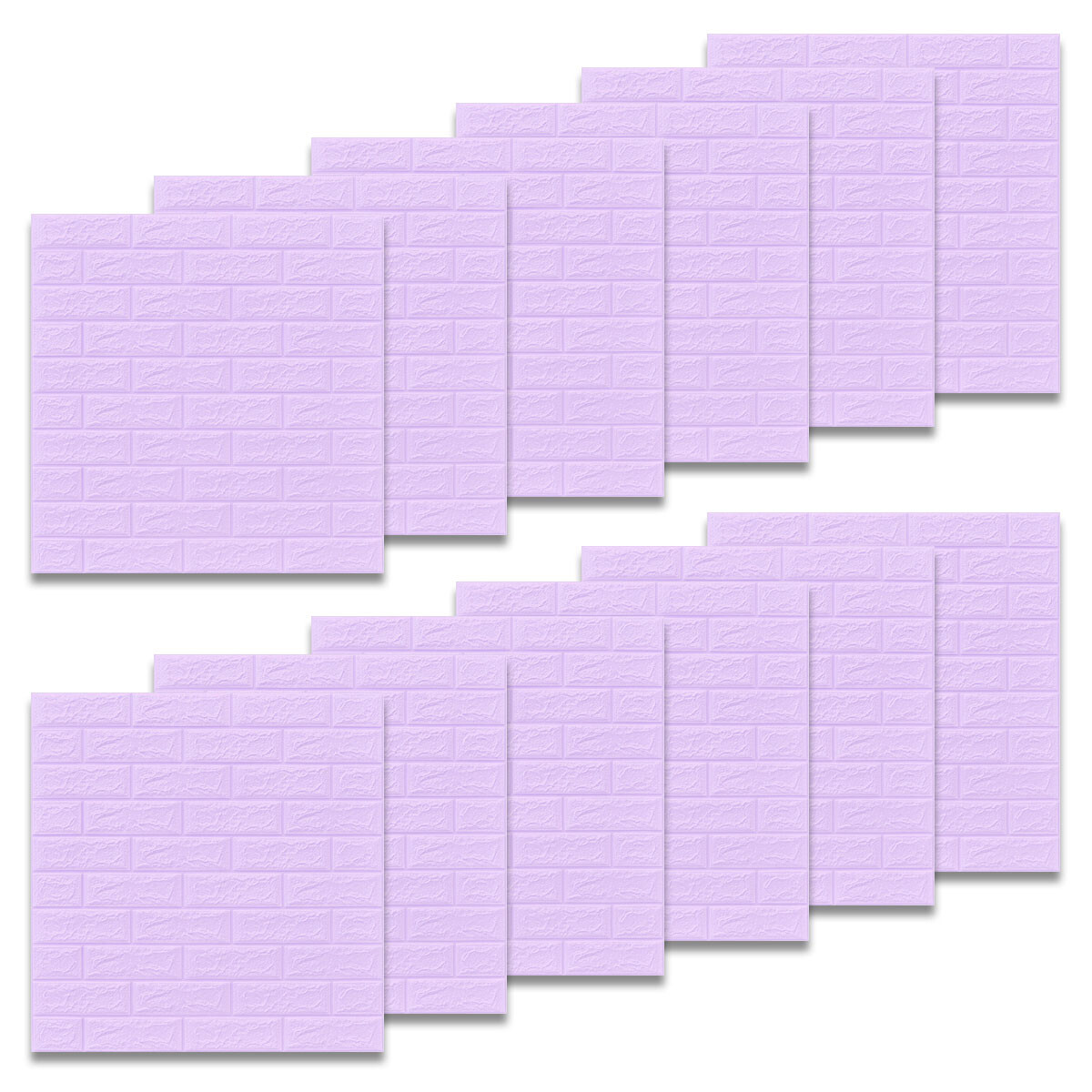 Set 12 Revestimiento 70x77 3D Ladrillo Adhesivo Pared - Violeta 